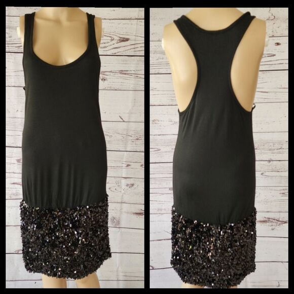 Seventy Two Changes Sleeveless Black Sequin Dress Medium NWT - Picture 1 of 5